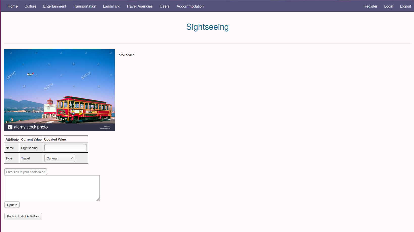 activities details page